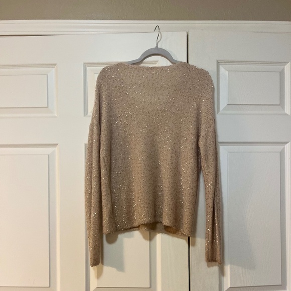 Garnet Hill Sequined V- Neck Sweater - Picture 3 of 4